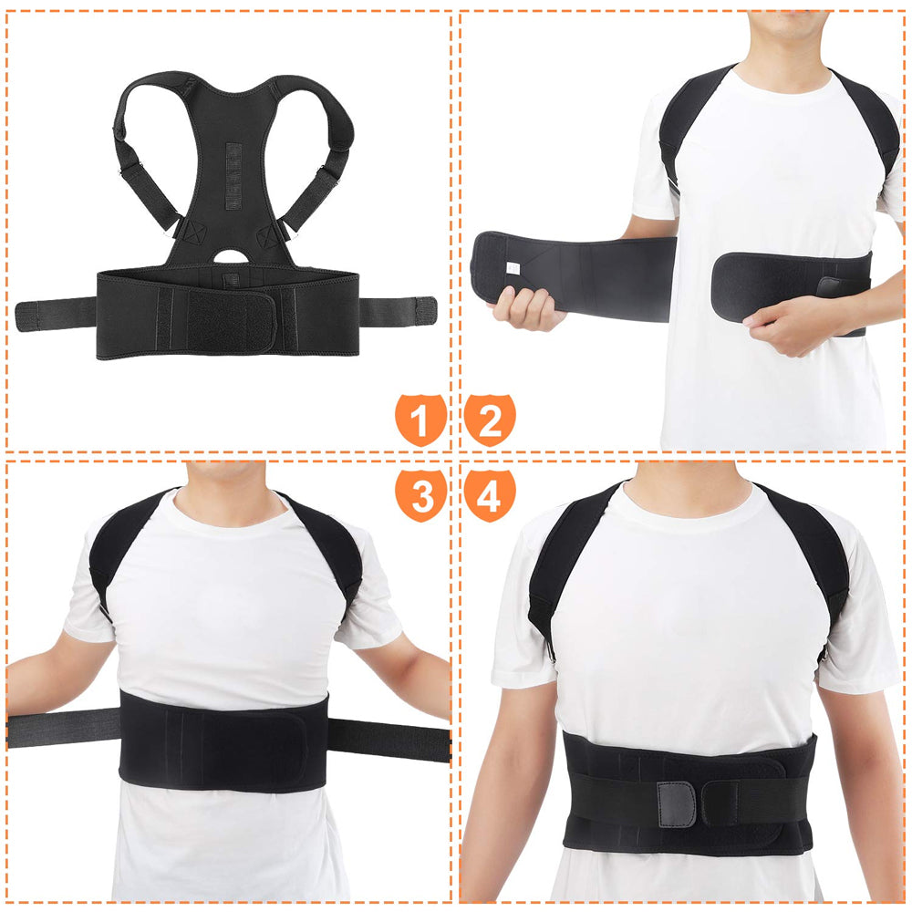 Premium Magnetic Therapy Posture Corrector for Scoliosis and Lumbar Support - Pain Relief Back Brace for Men and Women, 