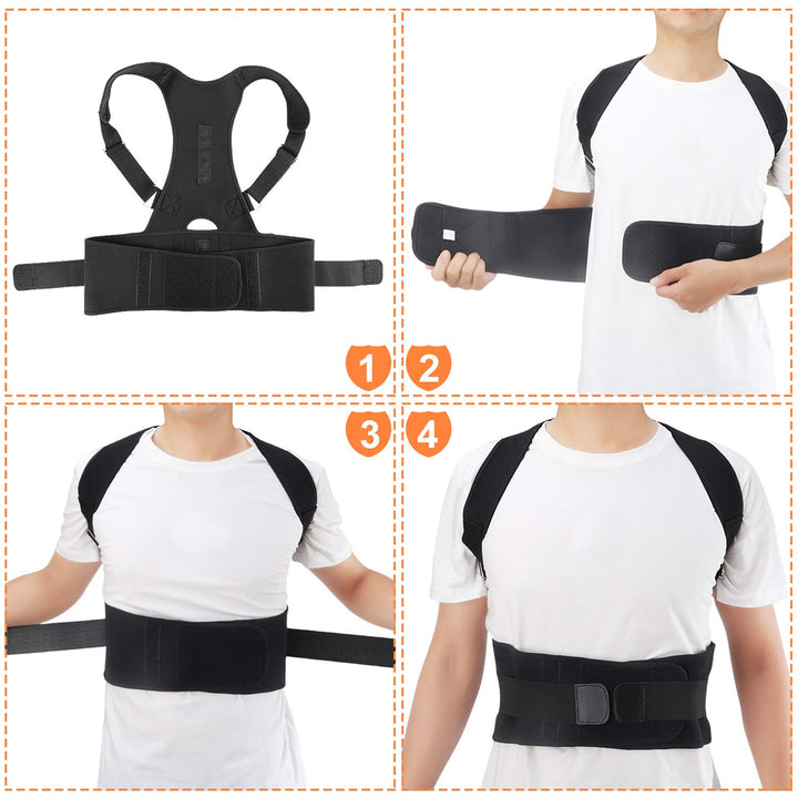 Premium Magnetic Therapy Posture Corrector for Scoliosis and Lumbar Support - Pain Relief Back Brace for Men and Women, 