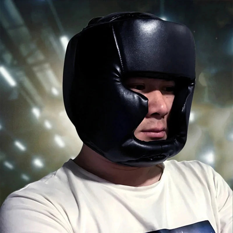 Premium Boxing Headgear for Children & Adults – Karate, Muay Thai, MMA, Sanda Training Safety Helmet, PU Leather, Adjustable